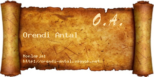 Orendi Antal névjegykártya